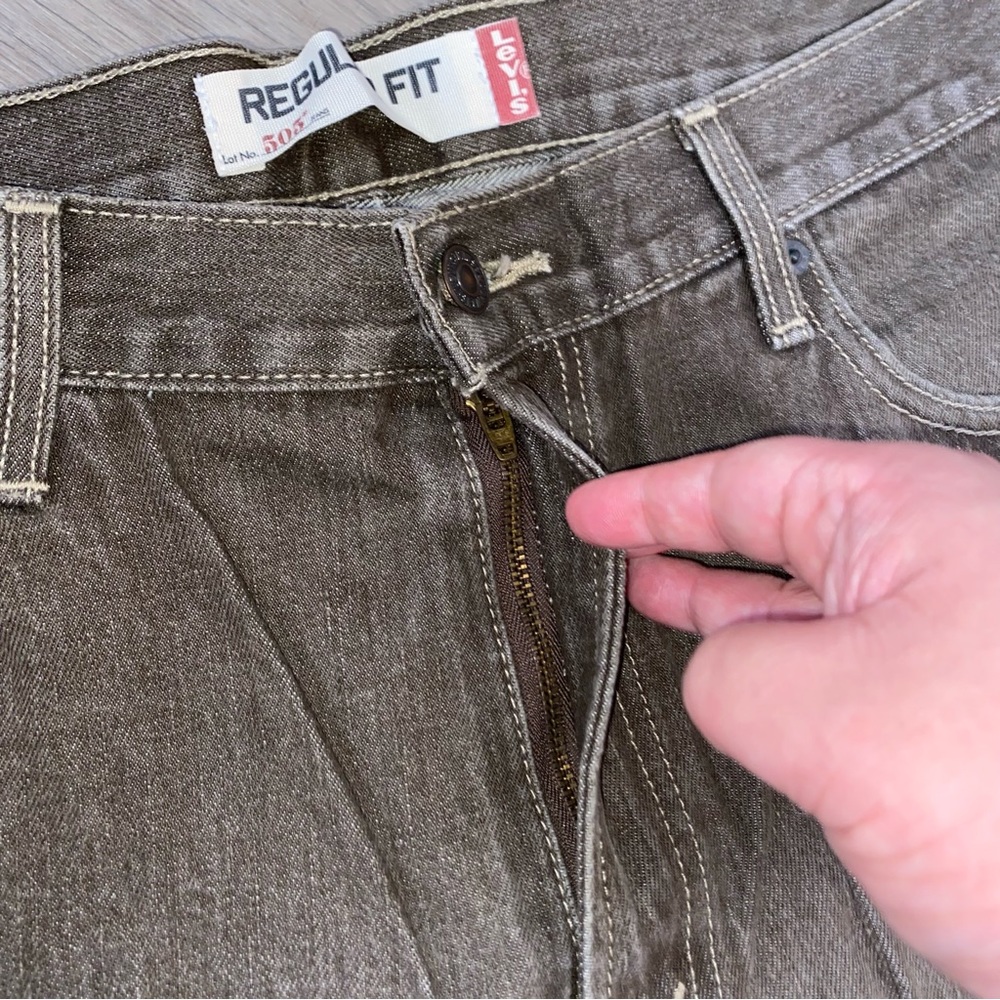 Mens Levi’s 505 jeans brown size 36x30 - Picture 5 of 11